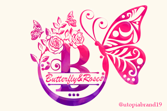 Butterfly and Roses Font for Crafters and Makers