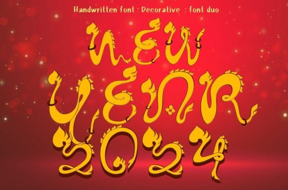 New Year 2024 Font: A Handwritten Display Typeface for Web Design