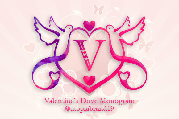 Valentines Dove Monogram: An Elegant Decorative Font for Brand Design